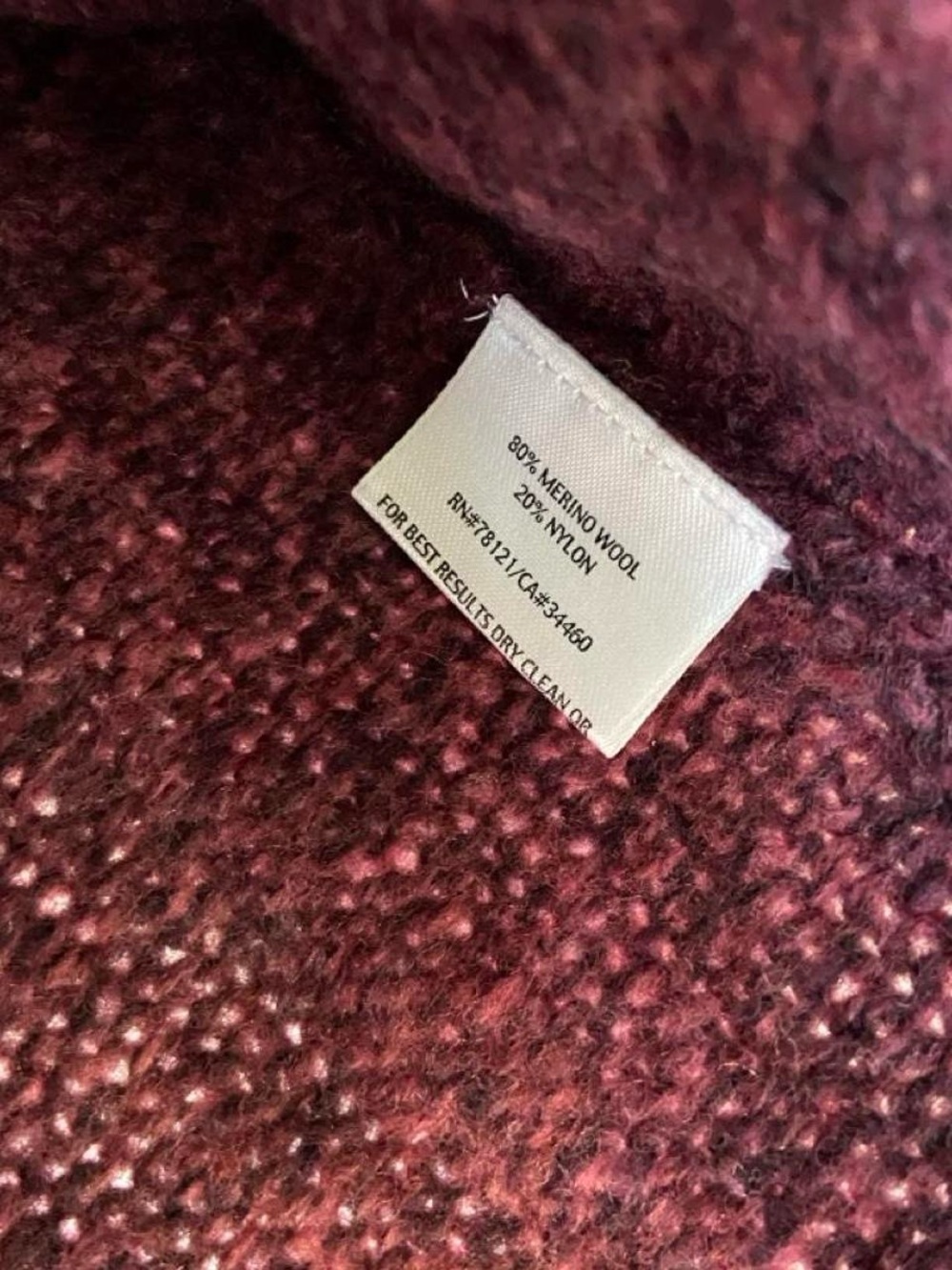 Eileen Fisher Heathered Plum Wool Blend Button Cardigan - Picture 6 of 7